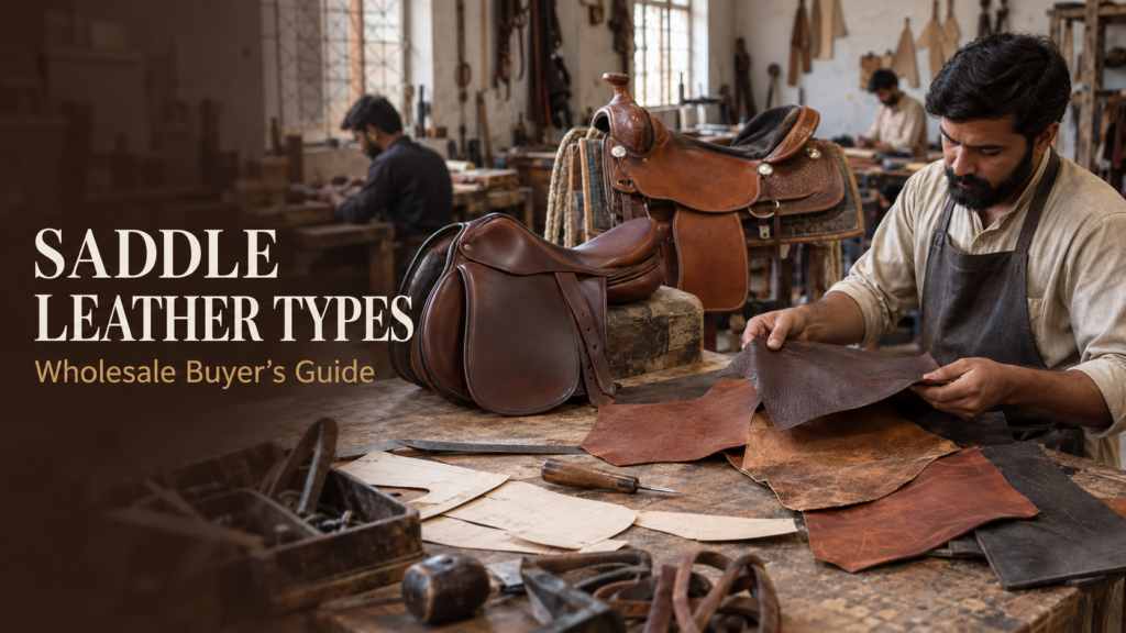 Saddle leather types inspected for English and Western saddle manufacturing