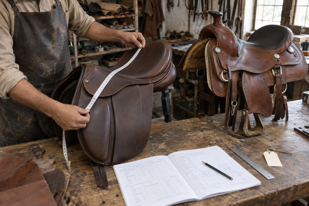 English and Western saddles inspected against wholesale specifications