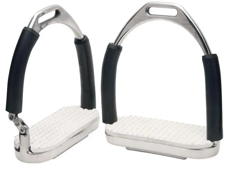 Flexible wide-tread horse stirrups