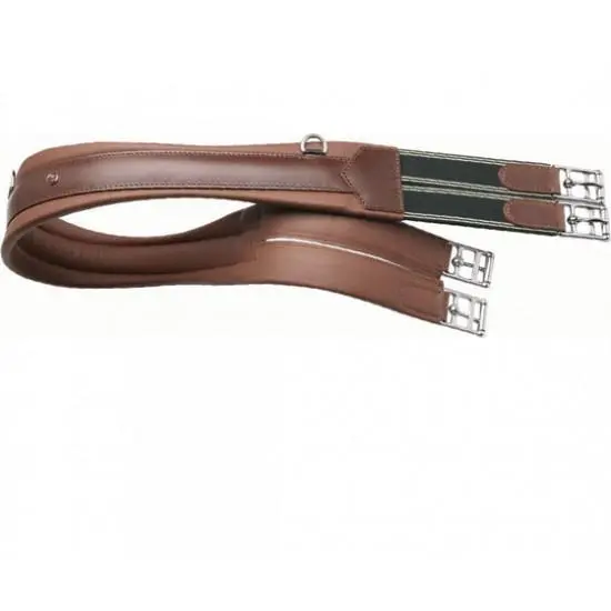 Brown leather long horse girth