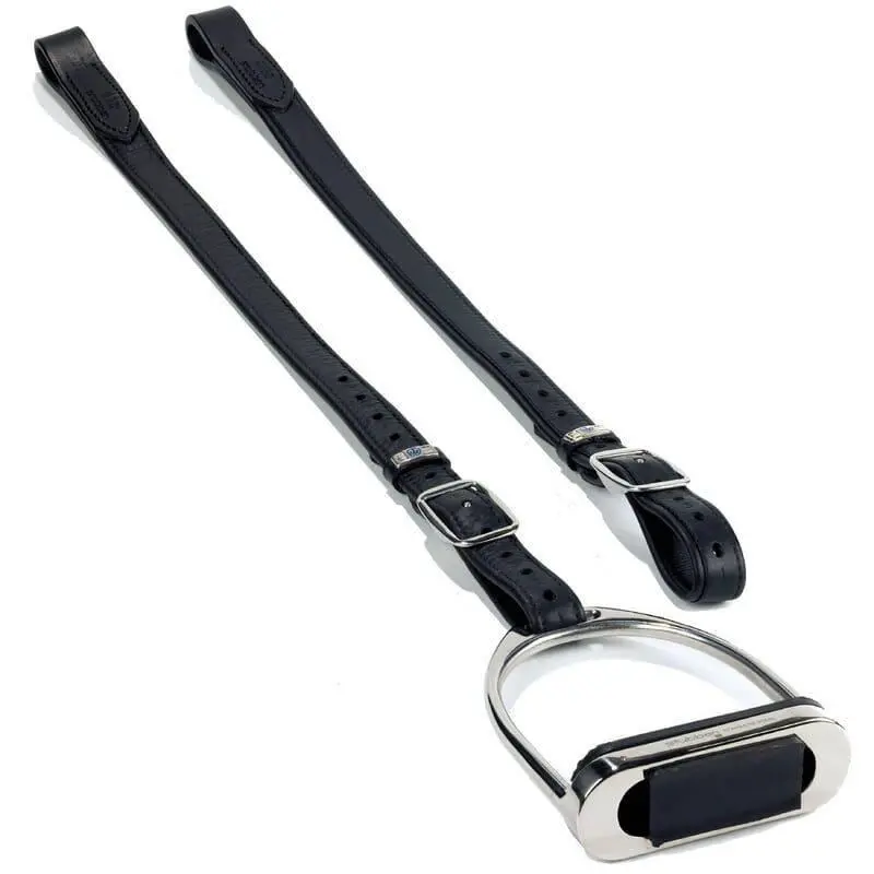 Black mono stirrup leathers