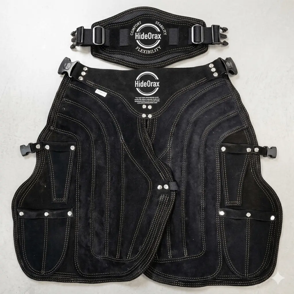 Black full-grain leather farrier apron by HideOrax