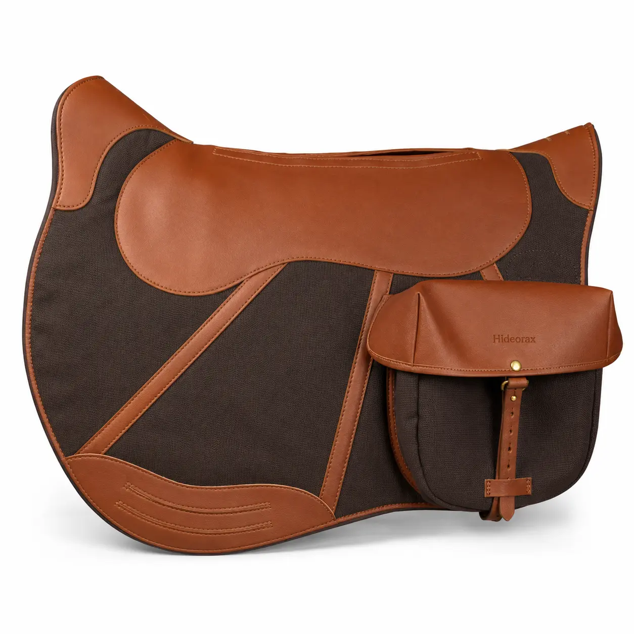 Brown trail saddle pad with storage pocket